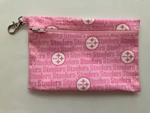 Pittsburgh Steelers (Pink) logo small zippered bag - Picture 1 of 3