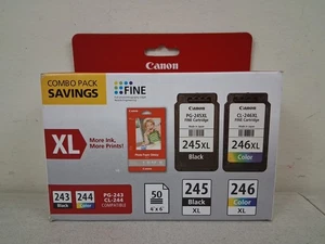Genuine OEM Canon PG-245XL CL-246XL Ink Cartridge Combo Pack Photo Paper SEALED - Picture 1 of 6