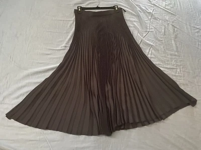 NUEVO CON ETIQUETAS $498 TORY BURCH Elegante Falda Plisada Azul Marino Longitud Midi Talla 10#135185 Foto 1 de 4