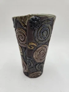 Handgefertigte Studio Kunst Keramik Tasse Vase 5 3/4" hoch Funky - Bild 1 von 10