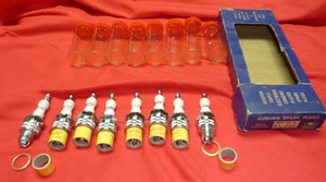 NOS Vintage Auburn Triple Electrode Chrome Plated Torque Tip Spark Plugs EL 410 - Picture 1 of 7