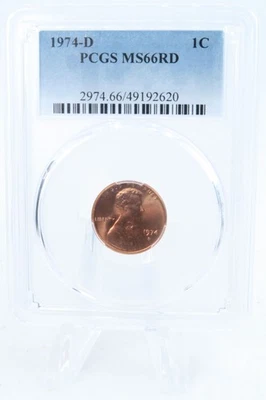 1974-D PCGS MS66RD Lincoln Memorial Cent Business Strike 1C - Image 1 of 2