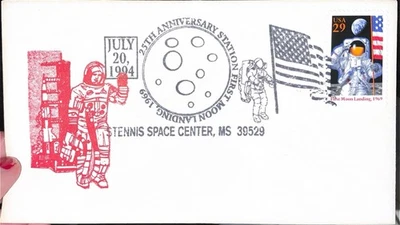 1994 25th Ann. Station First Moon Landing Tennis Space Center Space Cover - Image 1 of 2