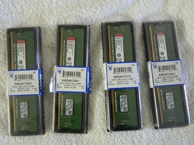 New Kingston KVR24R17S8/4 4GB DDR4-2400 CL17 ECC 288-Pin RDIMM MEMORY RAM - Image 1 of 4
