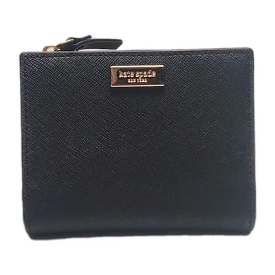 Cartera Kate Spade Organizador de Tarjetas Negro Moneda Cremallera Texturizada 4.5"x3.5" Doble Presión Foto 1 de 4