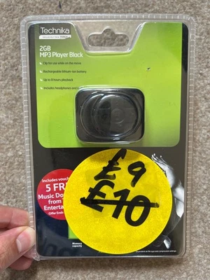 2GB MINI CLIP-ON MP3 PLAYER Black BRAND NEW SEALED! - Image 1 of 2