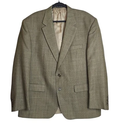 Abrigo Chaqueta 48R Ralph Lauren Glen Cuadros Verde Marrón LANA DE SEDA tweed Blaze Foto 1 de 4