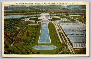 Aerial View of LINCOLN MEMORIAL AND REFLECTING POOL- WASHINGTON, D. C. UNPOSTED - Picture 1 of 2