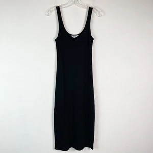 Vestido sin mangas acanalado Reisa con cuello en V nuevo sin etiquetas negro talla S - Imagen 1 de 4