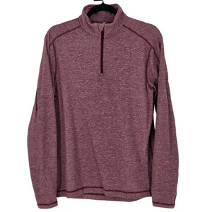 Lululemon Maglione Uomo Medium Surge Caldo 1/2 Zip Heathered Cassis Rosso Mezza Zip - Foto 1 di 6