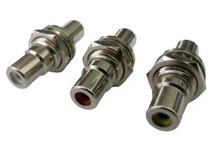 PROCRAFT PF-PFCM-3 RCA Panel Mount Female Feed-Thru Connectors (3 PACK) - Picture 1 of 1