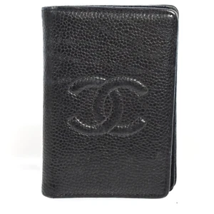 Authentic CHANEL Leather CC Logo Card Case France Black P4229CA706 - Picture 1 of 19