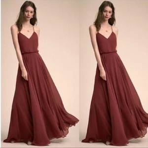 NWT Jenny Yoo Collection Inesse Hibiscus Luxe Chiffon Gown Sz 8 - Picture 1 of 13