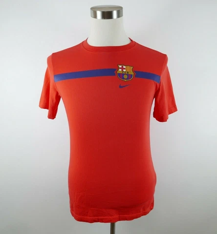 FCB Barcelona Boys Girls SS Crew Neck Bright Red Soccer T Shirt by Nike Youth XL Cover
