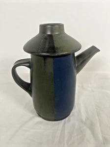 TAI-TAU NANCY PATTERSON LAMB BLUE POTTERY TEA POT Taiwan MCM VTG - Bild 1 von 9