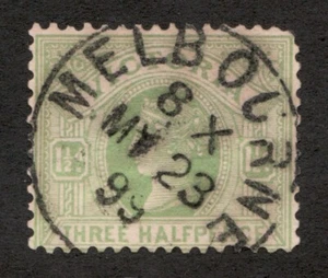 1897 Victoria, Australia Sc# 179 - Three Halfpence, QV. Used SOTN Cv$9.50 - Picture 1 of 1