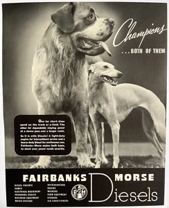 1937 Fairbanks Morse Diesel Engines Champion Dogs Vintage Print Ad-CRC2 - Picture 1 of 1