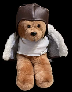 vintage aviator teddy bear pleather javket helmet 1996 giftco - Picture 1 of 5