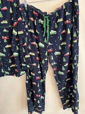 Женский рождественский пижамный набор WonderShop XXL синий 100% хлопок фланель 2X - Изображение 1 из 4