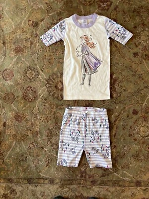 Disney Frozen 2 Girls' Top and Shorts Pajamas - Size 10  excellent condition - Image 1 of 2