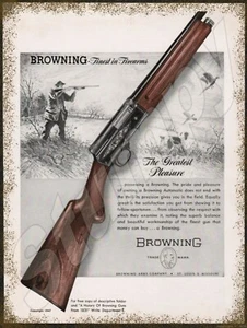 Browning Finest in Firearms AD Metal Sign 9" x 12" - Picture 1 of 1