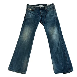 Diesel Herren Bootcut Jeans Regular Fit Blau Waschung Button Fly Zatiny W33 L32 - Bild 1 von 14