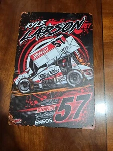 Letrero de metal Kyle Larson Sprint Car # 57 7 3/4 X 11 3/4 pulgadas para carreras de tierra - Imagen 1 de 4