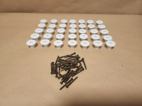 Lot of 35 Vintage Porcelain Round Drawer Door Knob Cabinet Pulls 1-1/4" JAPAN Cover