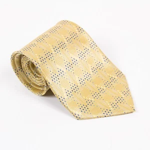 Corbata Croft Barrow Para Hombre Dorado Amarillo Azul Gemoétrico Patrón Diamante Seda Cuello - Imagen 1 de 9