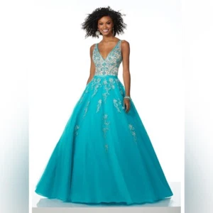 MORILEE PROM DRESS STYLE: 42042 IN COLOR CAPRI - Picture 1 of 9