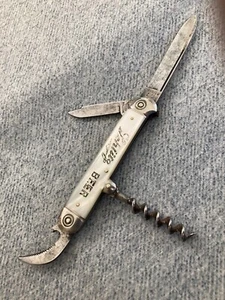 Antique, WESTER BROS., SCHLITZ BEER, Pearl, Classic Bartender's Corkscrew Knife - Picture 1 of 8