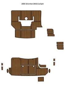 2006 Silverton 38SS Cockpit Pad Boat EVA Foam Faux Teak Floor Flooring Mat - Picture 1 of 18