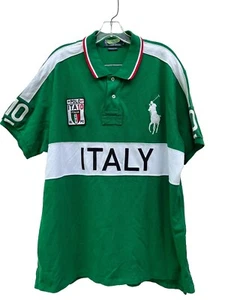 Vintage Polo Ralph Lauren Italy Rugby Shirt Chief Keef Y2K Grün Custom Fit XXL - Bild 1 von 11
