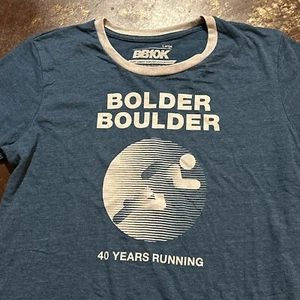 Bolder Boulder 10k Race 40th Anniversary (2018) T Shirt Large Blue Boulder, CO - Picture 1 of 6