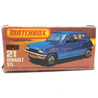 Lesney Matchbox Superfast Renault 5TL No.21 1978 Silver Made In England In Box - Image 1 of 4