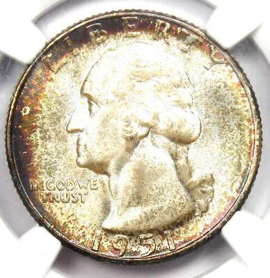 1951-S Washington Quarter 25C - Certified NGC MS68 - Rare in MS68 - $3,000 Value - Image 1 of 4