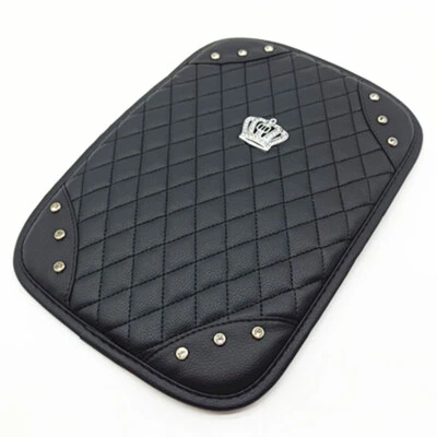 Bling Diamond Rhinestone+PU Leather Car Armrest Cover Mat Interior Accessories  - Image 1 of 4