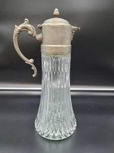 Vintage Glass and Silver Plated Wine Jug/Water Pitcher - Picture 1 of 5