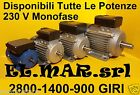 Motore Elettrico Monofase B3 CON PIEDINI giri 2800 1400 900 rpm poli 2 4 6 230 V