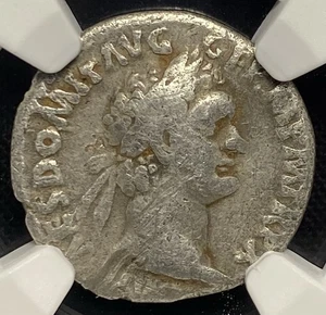 Domitian 81-96 AD, Roman Empire AR SILVER Denar Ancient Rome Caesar, NGC VG - Bild 1 von 5
