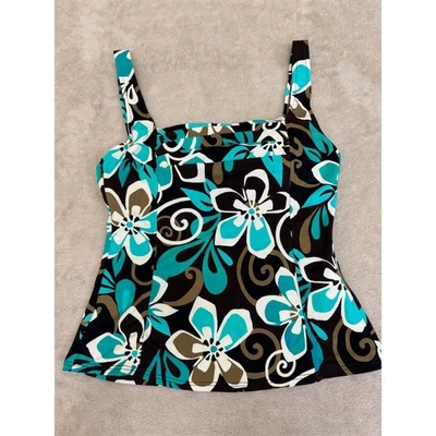 Traje de baño acolchado Caribbean Joe floral talla 8 para mujer Foto 1 de 4