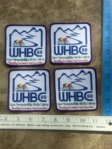 Lote de 4 parches de tela de bicicleta Whittier Hills Bike Challenge 1988 vintage - Imagen 1 de 10