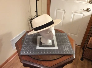 Cappello Fedora Classico Ananas e Stella The Amari Beige Tesa Larga Taglia Large L - Foto 1 di 8
