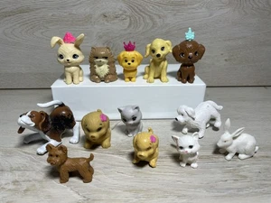 Mixed Lot of 13 Barbie Dog Animals Puppy Cat Kitten White Rabbit Crown Flower - Picture 1 of 10
