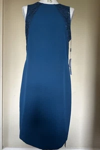 Roman Originals Dress Size 14 Teal knee length lined embellished sleeveless BNWT - Picture 1 of 11