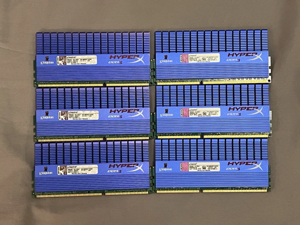 12GB (6x2GB) Kingston HyperX DDR3 1800MHz KHX1800C9D3T1K3/6GX - Image 1 of 4