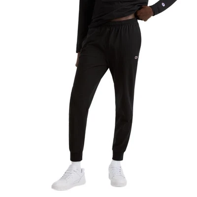 Pantalones deportivos Champion Everyday negros talla grande con puño de algodón dobladillo para hombre Foto 1 de 4
