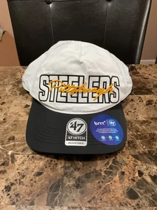 Mütze Marke Pittsburgh Steelers '47 Brrr weiß verstellbar Druckknopflasche neu mit Etikett NFL - Bild 1 von 5