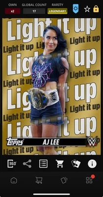 DIGITAL TOPPS WWE SLAM AJ Lee CULTURE 25 LEGENDARY L/E GOLD TAGLINES /50 Read - Image 1 of 4