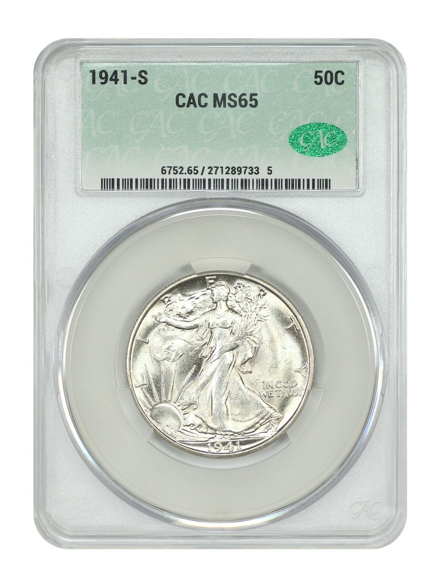 アメリカ合衆国　1941　1/2ダラー銀貨　ウォーキングリバティ MS65 MS 65 Graded 1941 Year Liberty Walking Half Dollars (1916